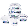 Enamel Kitchenware Set Cover 5PCS ,Enamel Casserole Cookware (673D)